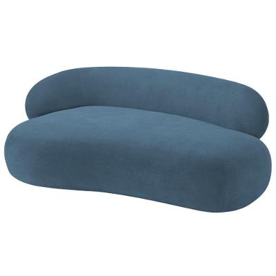 Divã Recamier Luxo Decorativo Canadá 150cm Lado Direito Linho - Amarena Móveis Cor Azul Royal