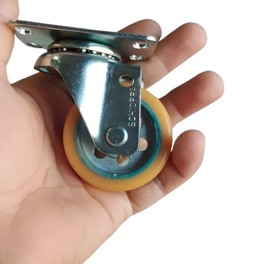 Rodizio Giratório 2 Pol. Roda Ferro Com Pu 80 Kg Schioppa S/freio ( 2 Unid.) - 2