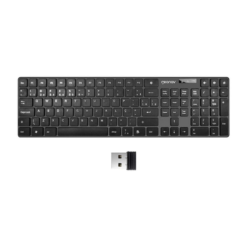Teclado Sem Fio Office - Geonav - Preto - 1