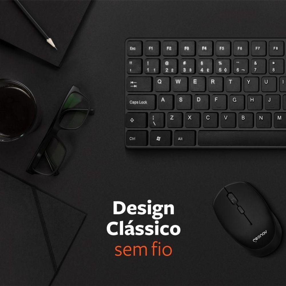 Teclado Sem Fio Office - Geonav - Preto - 5