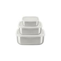 Jogo Potes Tramontina Freezinox Quadrados Aço Inox Com Tampa Plástica 3 Peças Tramontina - 1