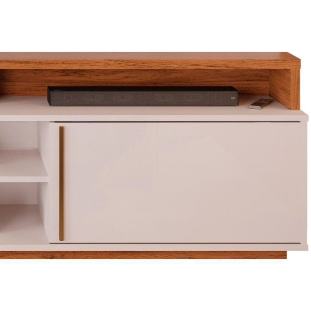 Home p/ TV até 70 Polegadas Martino c/ Prateleira Nichos e Pés 200x190cm Cedro/Bali - DJ Móveis - 8