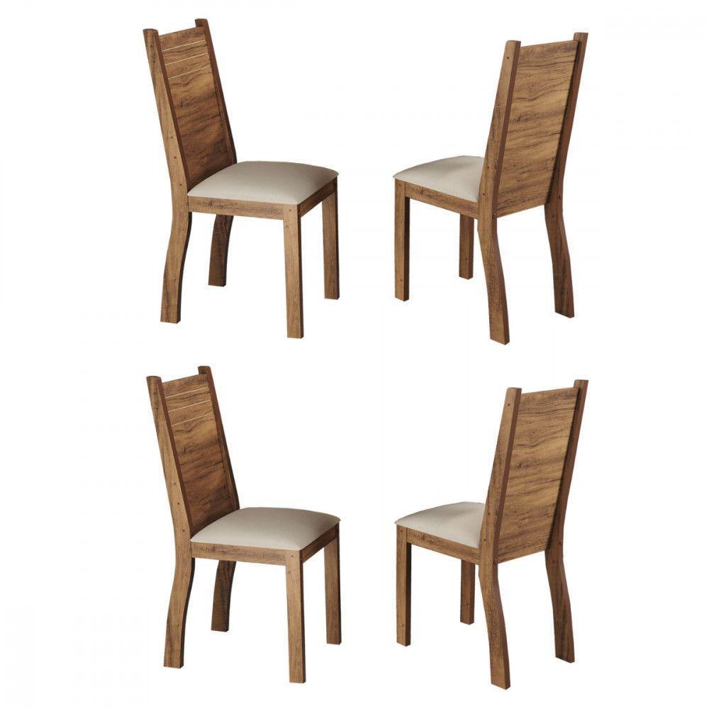 Conjunto 4 Cadeiras Napoli Imbuia Tecido Veludo Pastel Viero Imbuia - 1