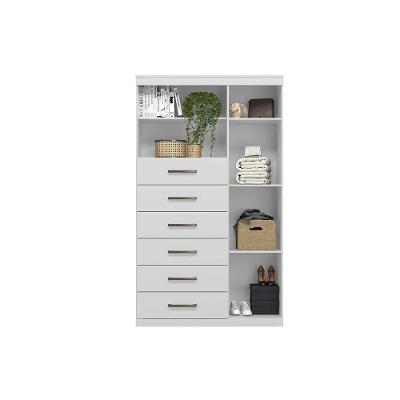 Guarda Roupa 2 Peças Casal QC127 9 Portas 10 Gavetas MDP Branco com Espelho