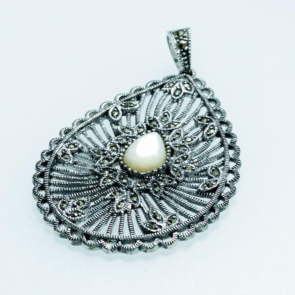 Pingente Bali Mandala Com Pedra Prata 925 - Madrepérola - 1