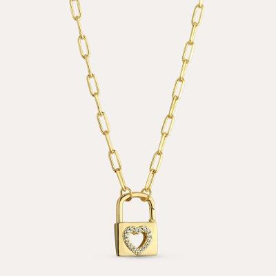 Colar Pingente Cadeado Banho De Ouro 18k