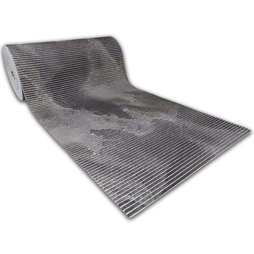Tapete Passadeira Emborrachada Pvc Antiderrapante 0,65x5,00m Mármore Preto - 1
