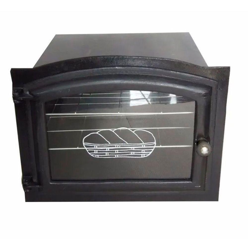Forno Ferro Fundido Porta Vidro Fogão A Lenha 48x35x30cm P - 1