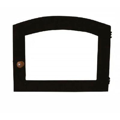 Porta Forno Ferro Fundido Vidro Batoque Madeira 53x41cm