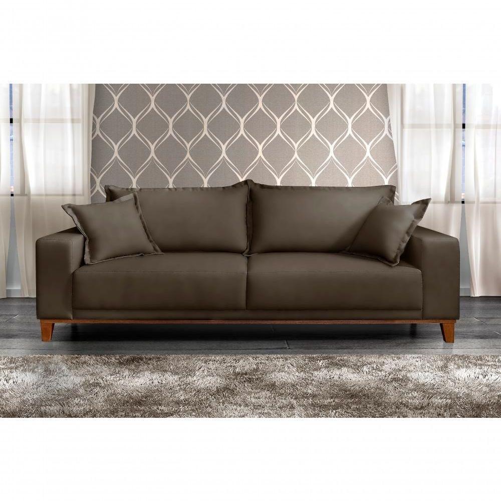 Sofá Fixo Argos 3 Lugares Luxo 2,40 M Castellar Móbile Veludo Chumbo - 4