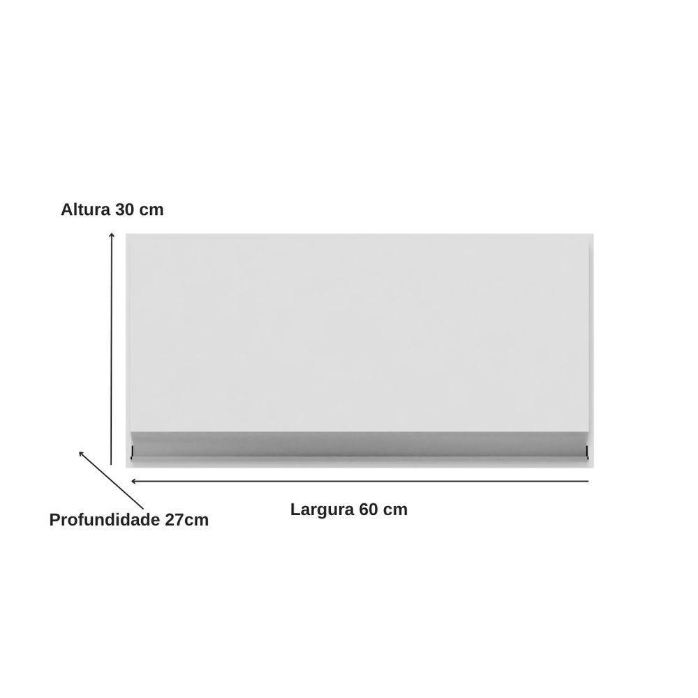 Armário Aéreo Geladeira Andreia Suspenso 01 Porta 60cm - Ajl Móveis Cor Branco - 3