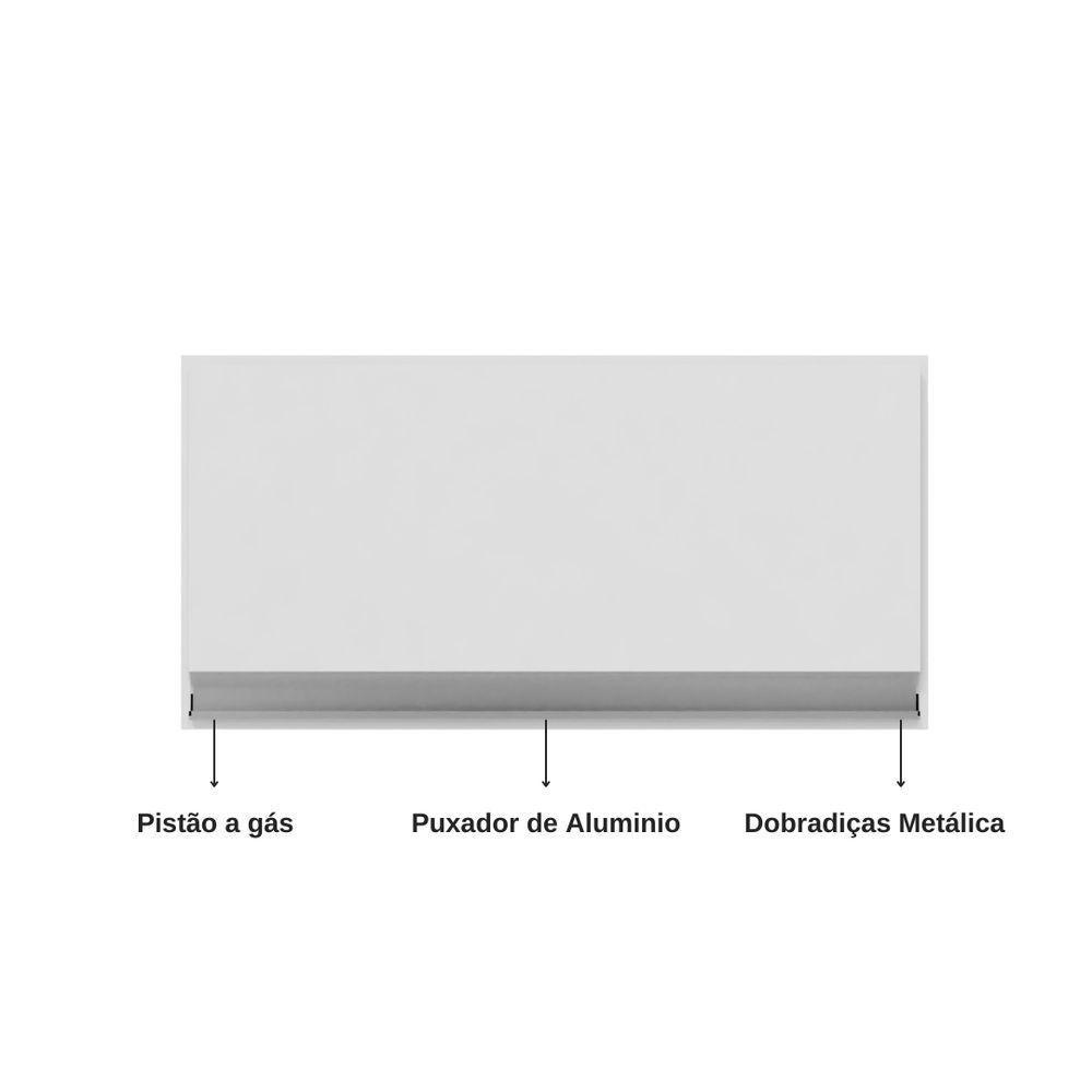 Armário Aéreo Geladeira Andreia Suspenso 01 Porta 60cm - Ajl Móveis Cor Branco - 4