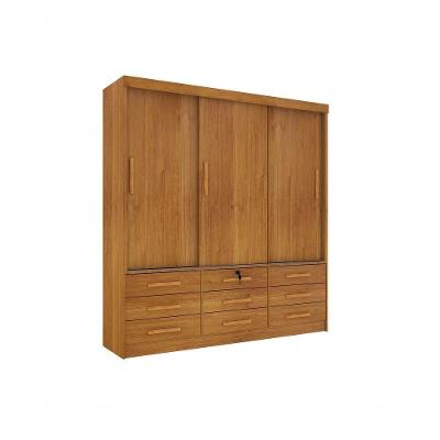Guarda Roupa Casal Chicago 3 Portas 9 Gavetas S/espelho Tcil