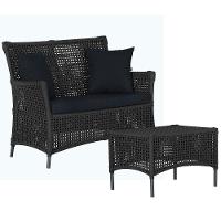 1 Sofá E Mesa Igapó Alumínio Preta Corda Náutica E12 Trama Preto - 1