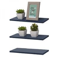 Kit 3 Prateleiras 40 X 15cm Azul Suporte Invisível - 1