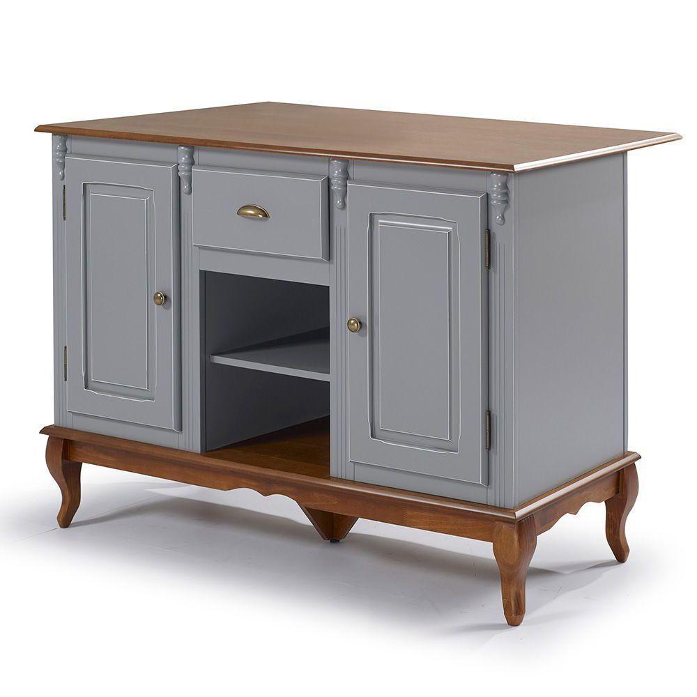 Mesa Ilha Para Cozinha Com 2 Portas, 1 Gaveta E Nicho Hannover - M560705 Cor Garapa - Verniz - 1