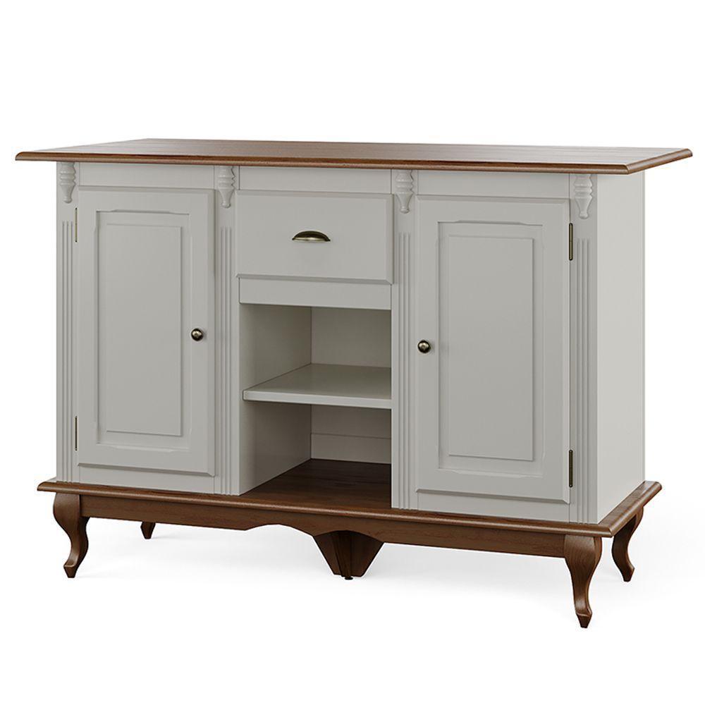 Mesa Ilha Para Cozinha Com 2 Portas, 1 Gaveta E Nicho Hannover - M560705 Cor Garapa - Verniz - 2