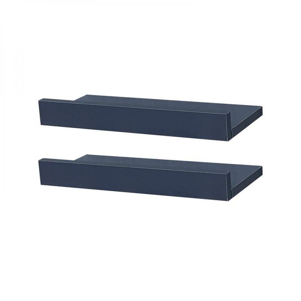 Kit 2 Prateleiras Porta Quadros 50 X 15cm Azul Suporte Invisível - 2
