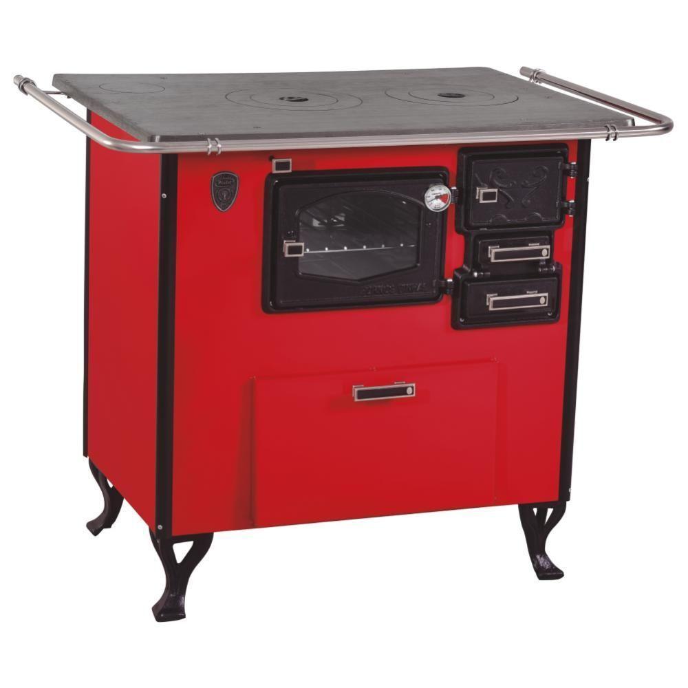Fogão A Lenha C Forninho Caixa Esq Vermelho Fornos Pinhal N2 - 1