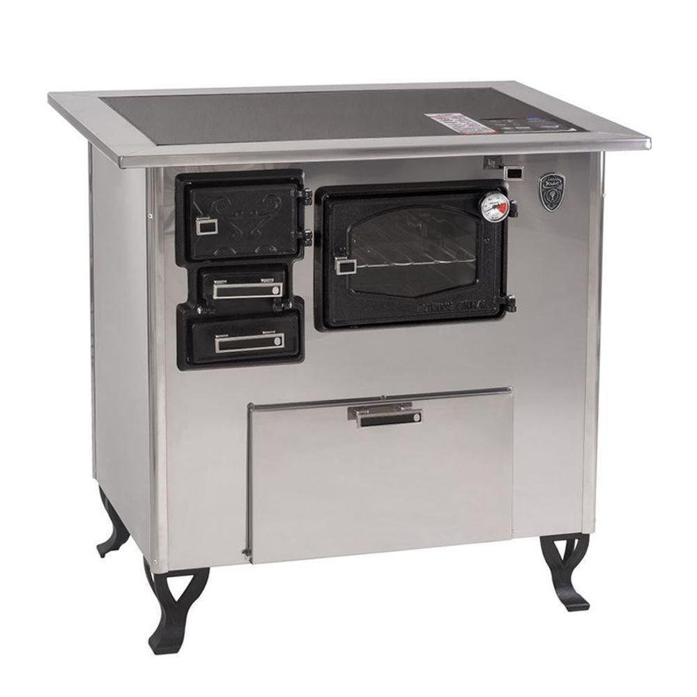 Fogão A Lenha C/forninho C/cx Dir Inox Vidro Cer Nº2 - 1