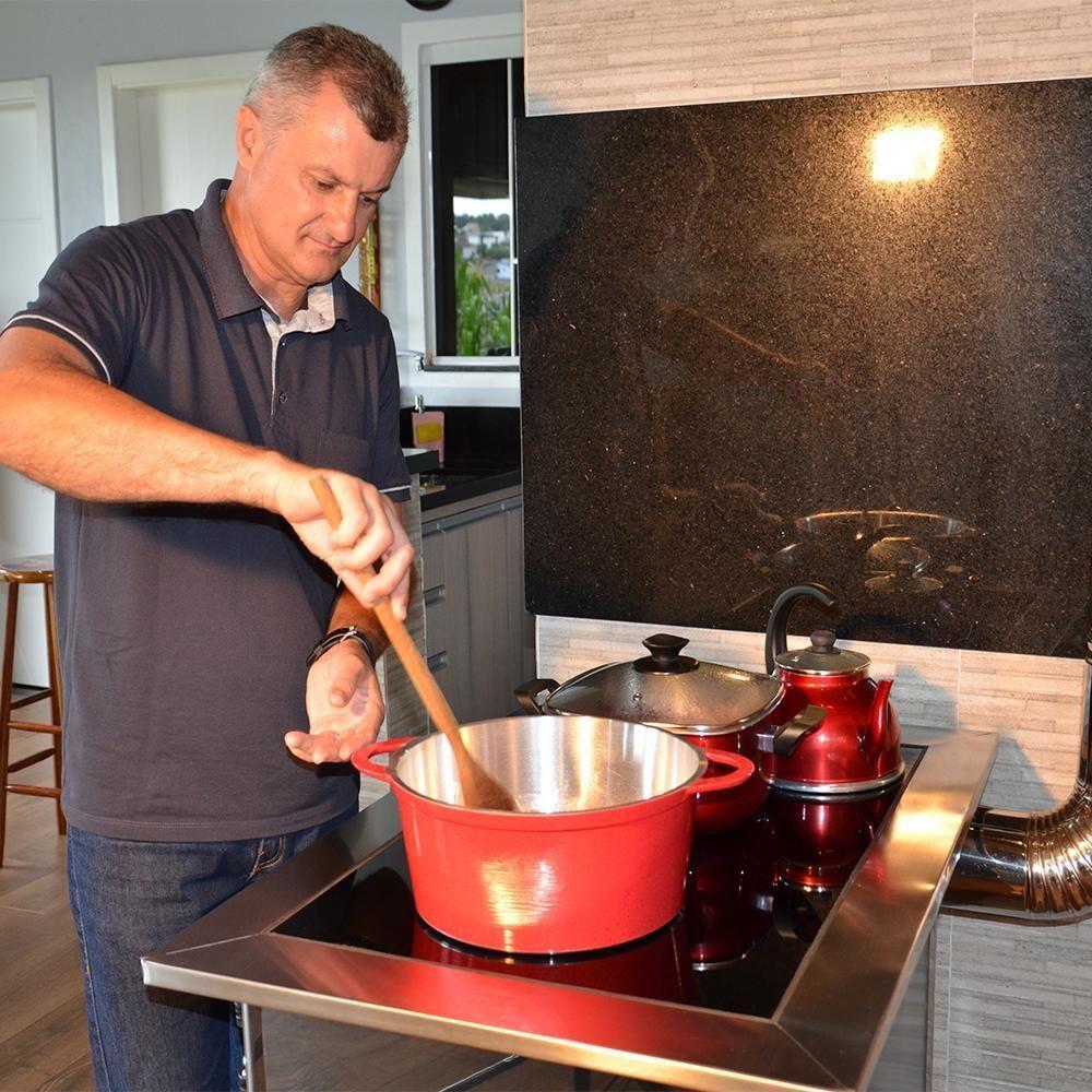 Fogão A Lenha C/forninho C/cx Dir Inox Vidro Cer Nº2 - 2