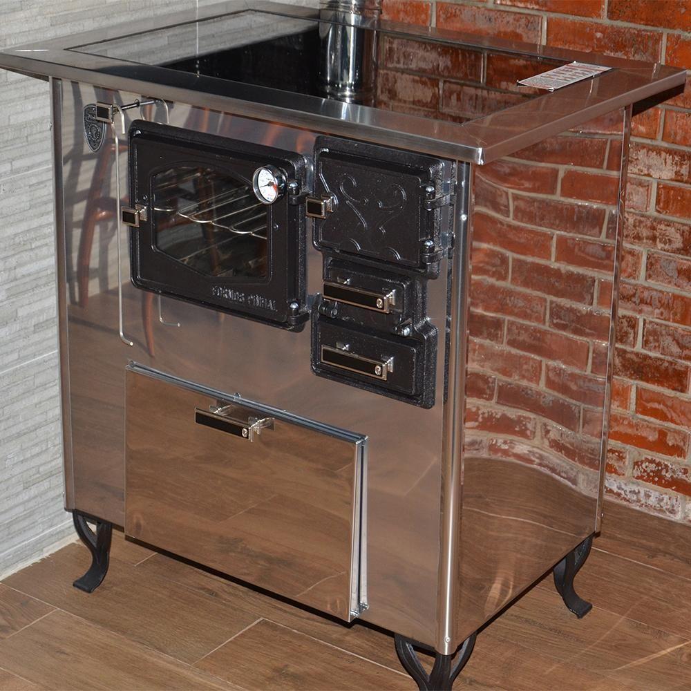 Fogão A Lenha C/forninho C/cx Dir Inox Vidro Cer Nº2 - 5