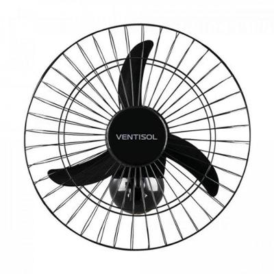 Ventilador de Parede Oscilante Ventisol 200W Hélice 50cm 3 Velocidades Preto Bivolt