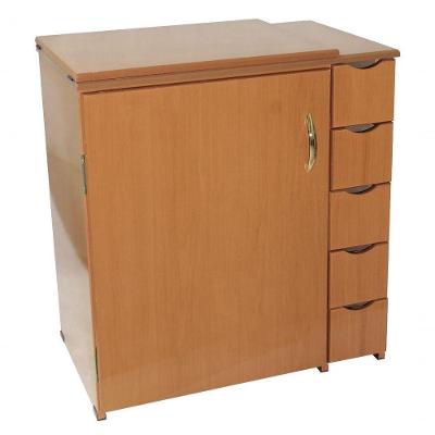 Gabinete Luxo 5 Gavetas P/maquina De Costura Doméstica Cedro