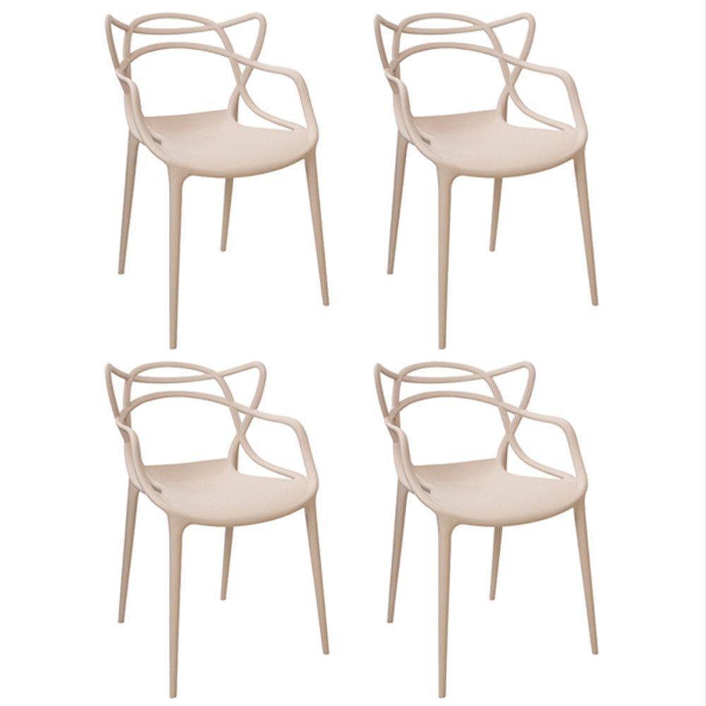 Kit Com 4 Cadeiras Aviv Estrutura Em Polipropileno Fratini Fendi - 1