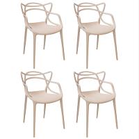 Kit Com 4 Cadeiras Aviv Estrutura Em Polipropileno Fratini Fendi - 1