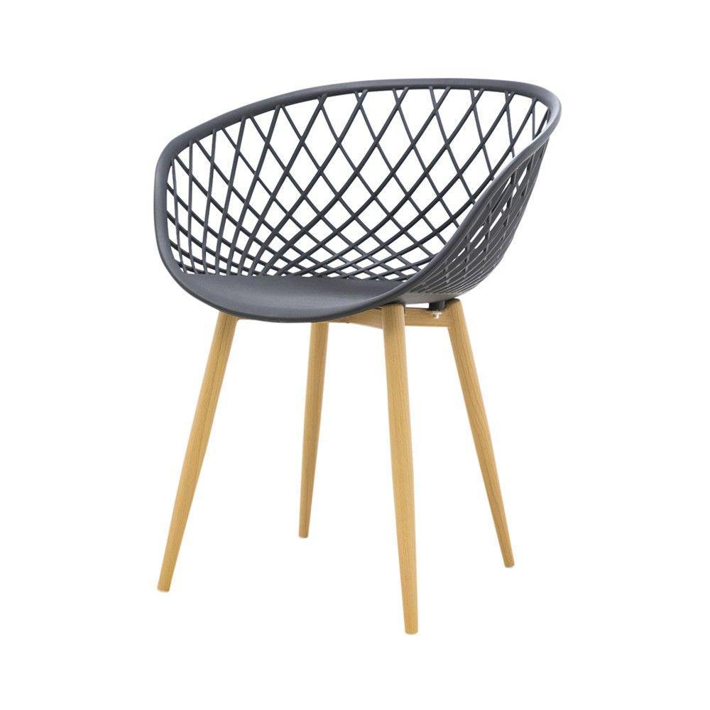 Cadeira Com Braços Polipropileno Clarice Preto Drossi - 3