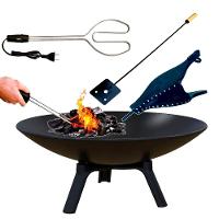 Kit Lareira Ferro Preta Acendedor 110v Fole E Espalhador - 1