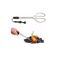 Kit Lareira Ferro Preta Acendedor 110v Fole E Espalhador - 3