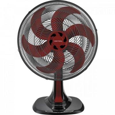 Ventilador de Mesa Ventisol 80W 38cm 6 Pás 3 Velocidades Vermelho 110V