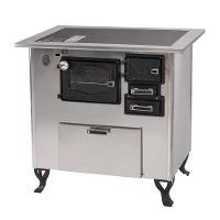 Fogão A Lenha C/forninho C/cx Esq Inox Vidro Cer Nº2 - 1