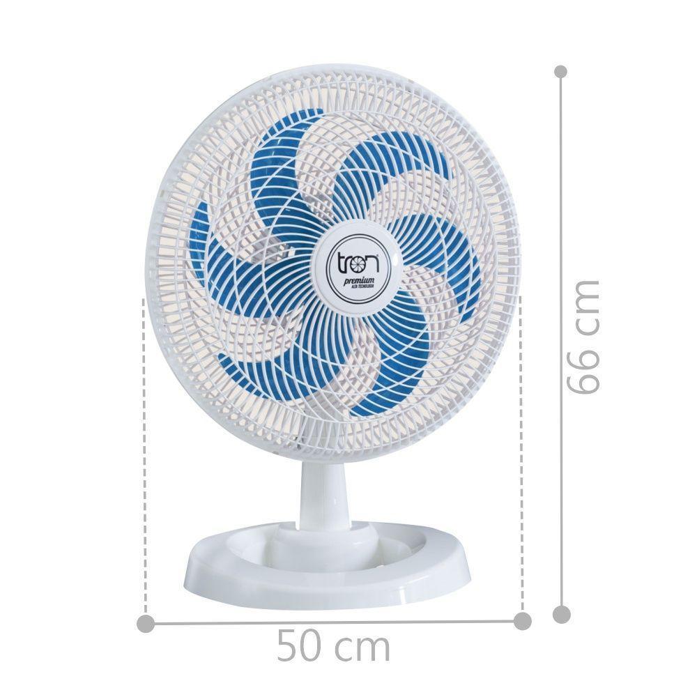 Ventilador Mesa Lorena Branco Oscilante 127V Pás Azul - 2