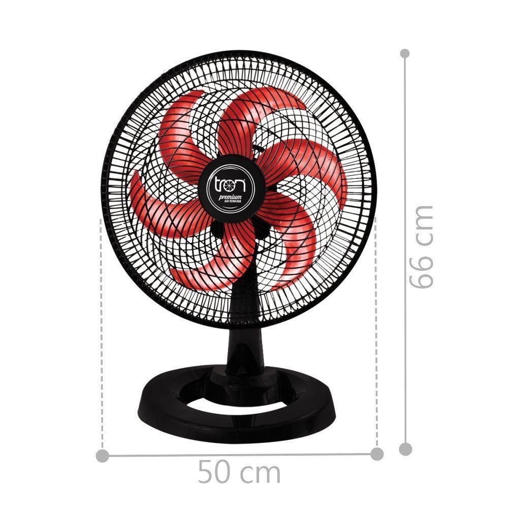 Ventilador Mesa Lorena Preto Oscilante 127V Pás Vermelha - 2