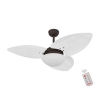 Ventilador De Teto Marrom 3 Pás Branco 127v C/ Controle - 1