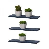 Kit 3 Prateleiras 90 X 15cm Azul Suporte Invisível - 1