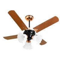 Ventilador De Teto Venti-delta New Zeta 4 Pás Mogno Preto/cobre 220v - 1