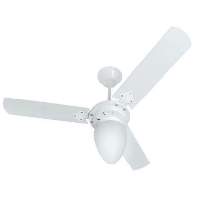 Ventilador de Teto com Lustre Tron 130W 980mm 3 Pás 3 Velocidades Branco Pêra New 220V