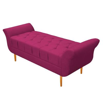 Recamier Estofado Ari 100cm Solteiro Suede Pink