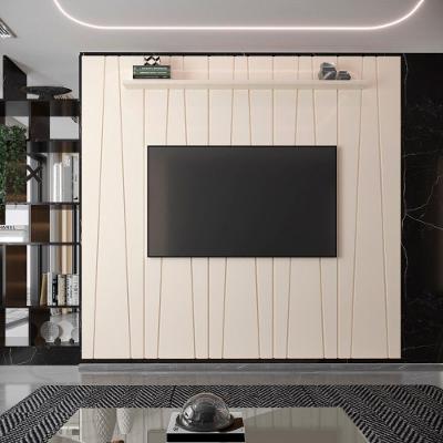 Painel Ripado Zigzag Para Tv Até 75 Polegadas Roma 225cm Cor:off White Off White