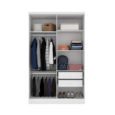Guarda Roupa Casal Amsterdam 4 Portas de Bater 2 Gavetas Neve Tcil Móveis