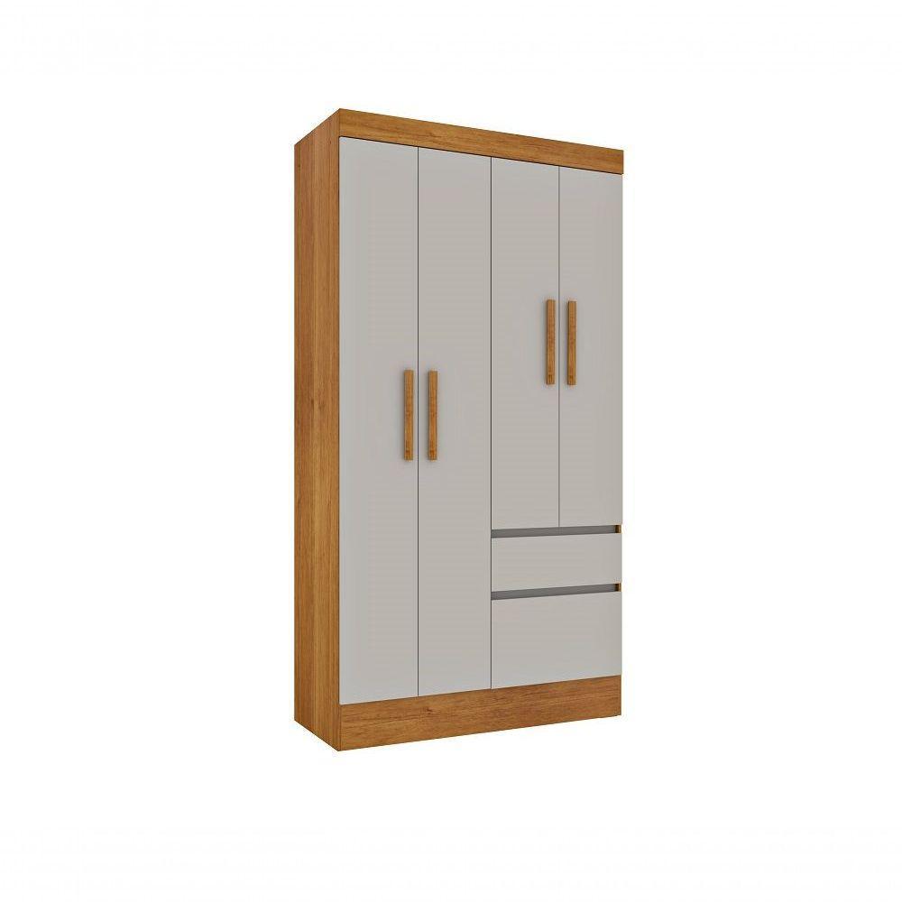 Guarda Roupa Oregon 4 Portas 2 Gavetas Tcil Cinamomo/Off White. - 1