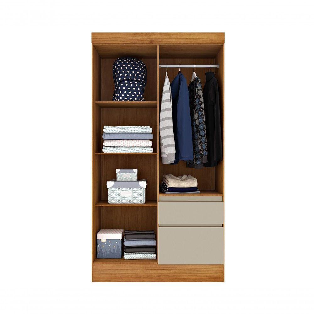 Guarda Roupa Oregon 4 Portas 2 Gavetas Tcil Cinamomo/Off White. - 3