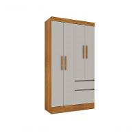 Guarda Roupa Oregon 4 Portas 2 Gavetas Tcil Cinamomo/Off White. - 1