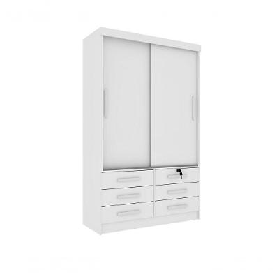 Guarda Roupa Casal Chicago 2 Portas 6 Gavetas S/Espelho Tcil Neve.