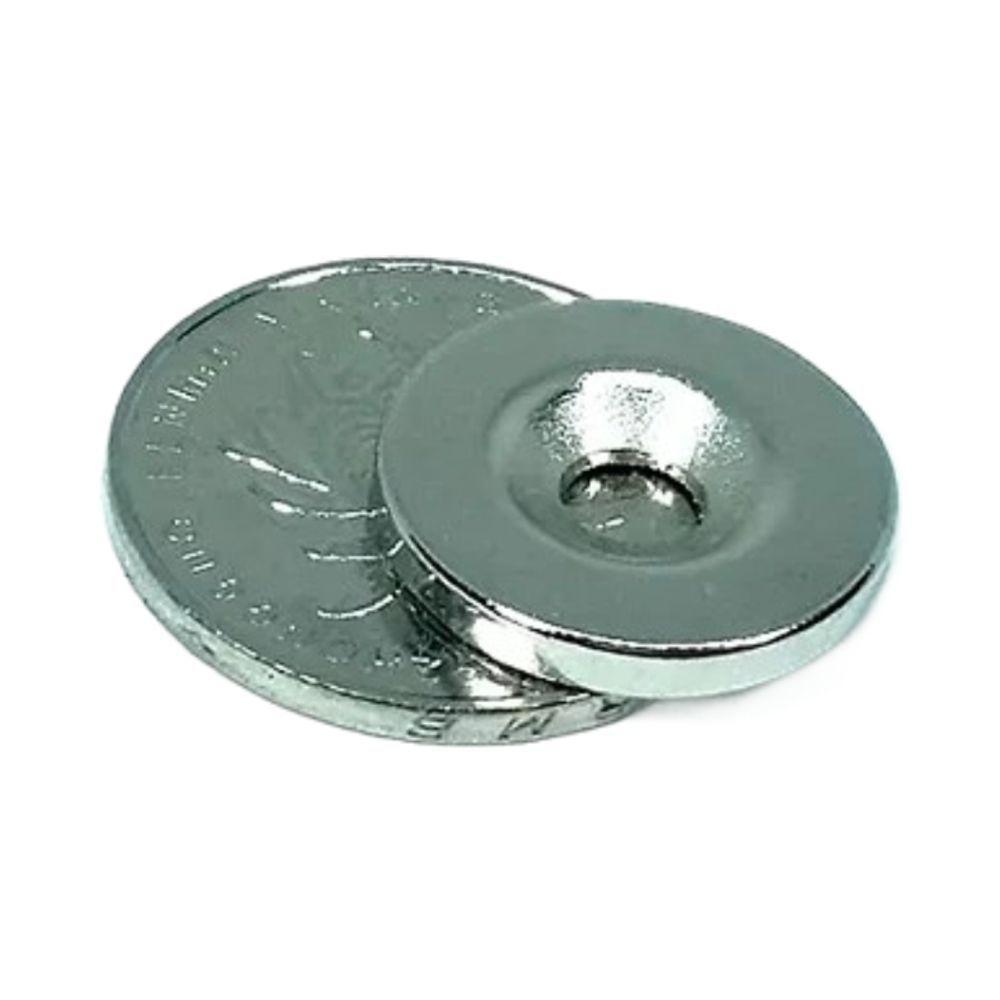 Kit Com 5 Peças ímã De Neodímio 20x3mm N35 Disco Com Furo - 3