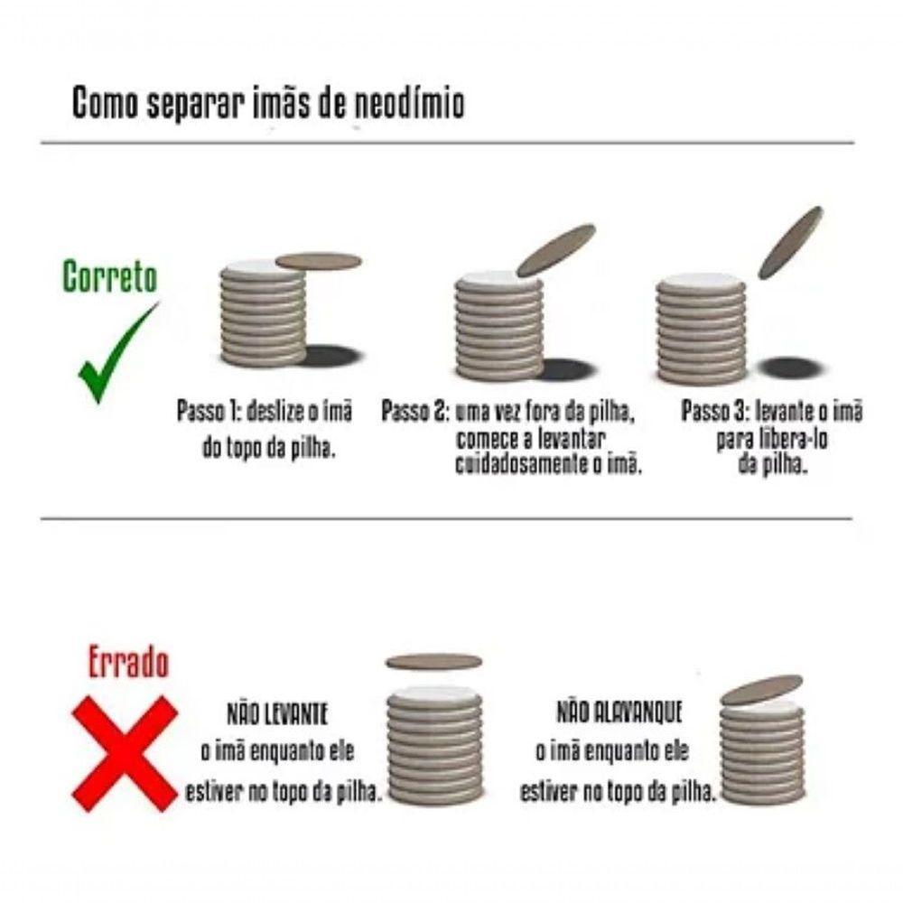 Kit Com 20 Peças ímã De Neodímio 10x4mm N35 Super Forte - 4